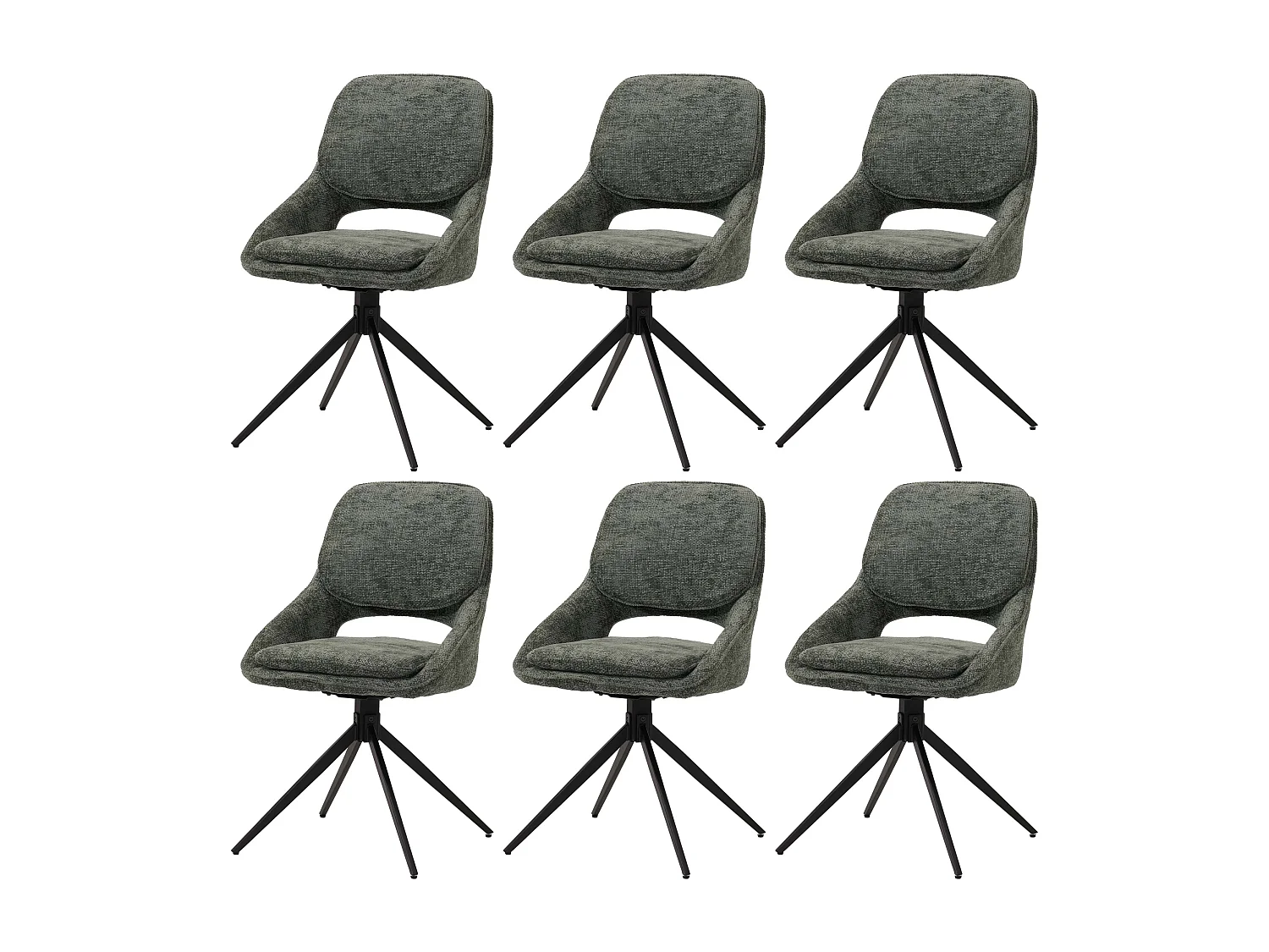 Krzesło do jadalni MCW-N73 (zestaw 6 sztuk), zielony 4336959 - obrazek 1