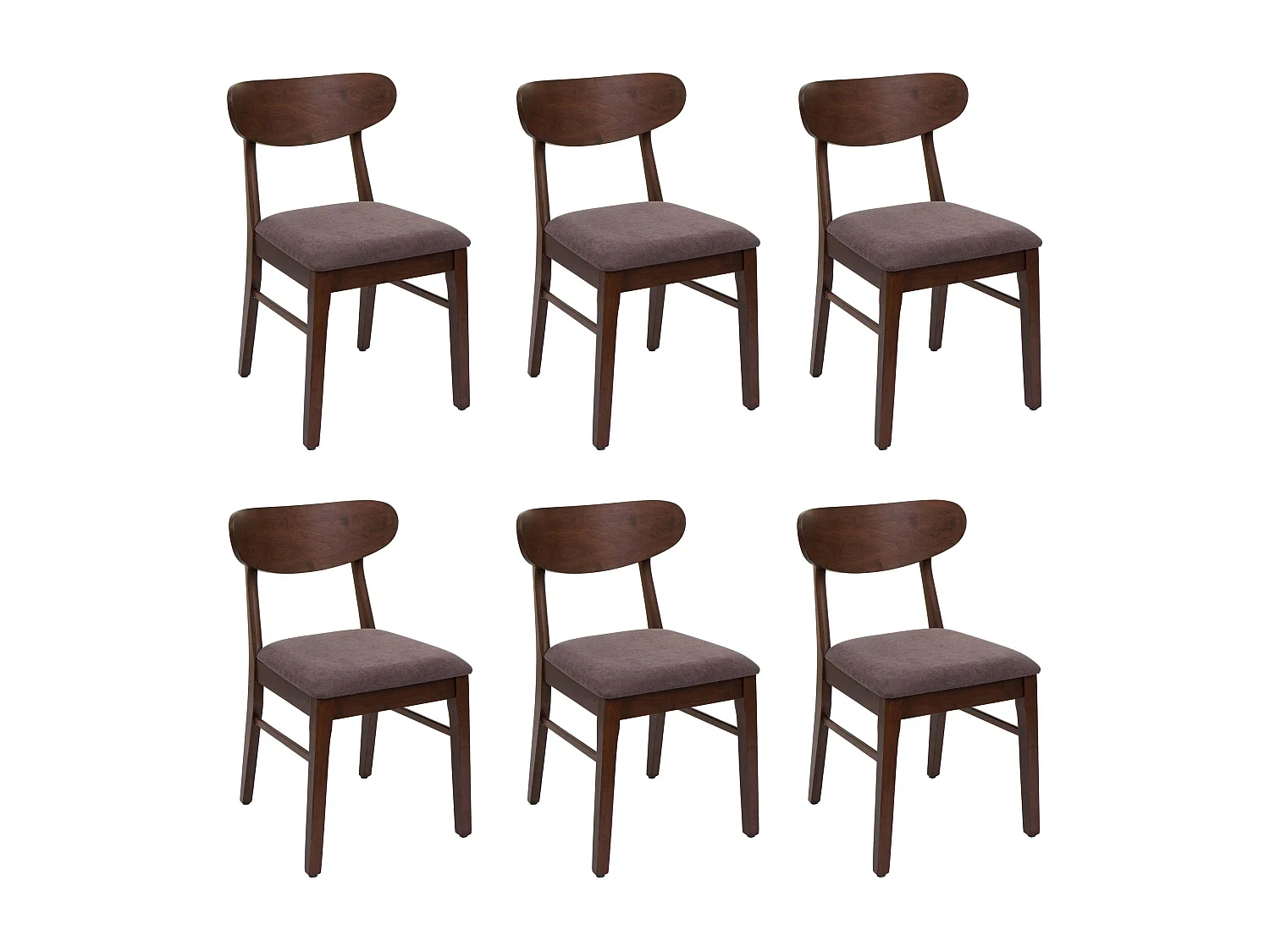 Krzesło do jadalni MCW-M59 (zestaw 6 sztuk), ciemna rama, taupe 2157855 - obrazek 1
