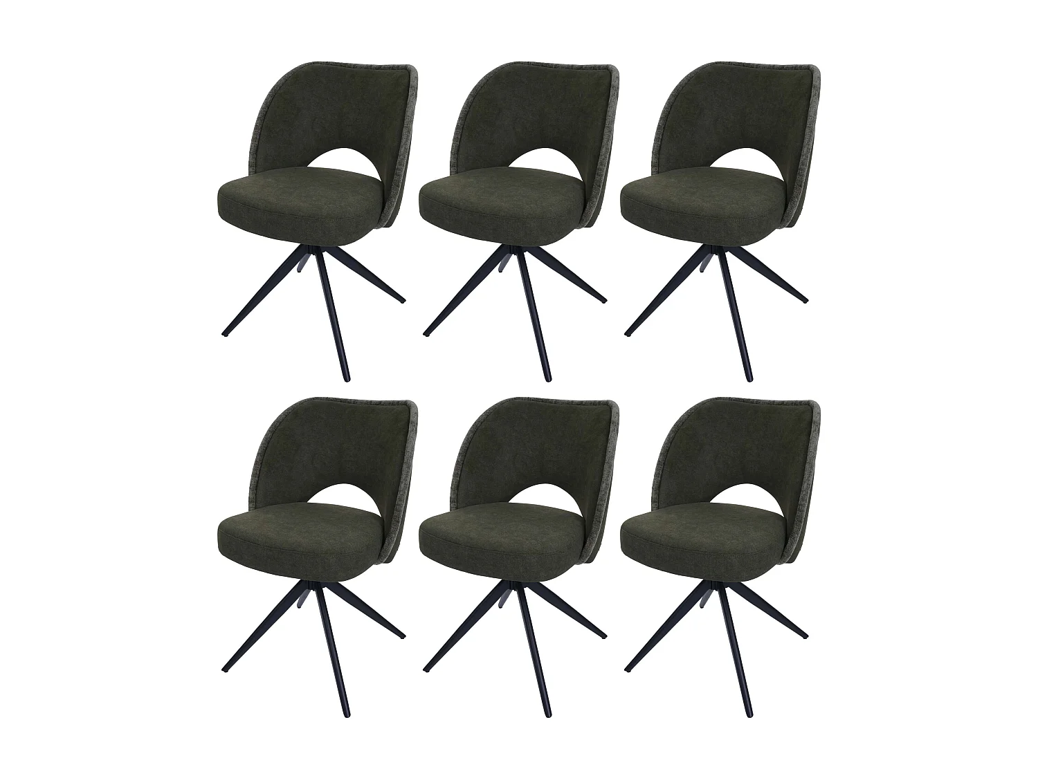 Krzesło do jadalni MCW-N72 (zestaw 6 sztuk), zielony 4336992 - obrazek 1
