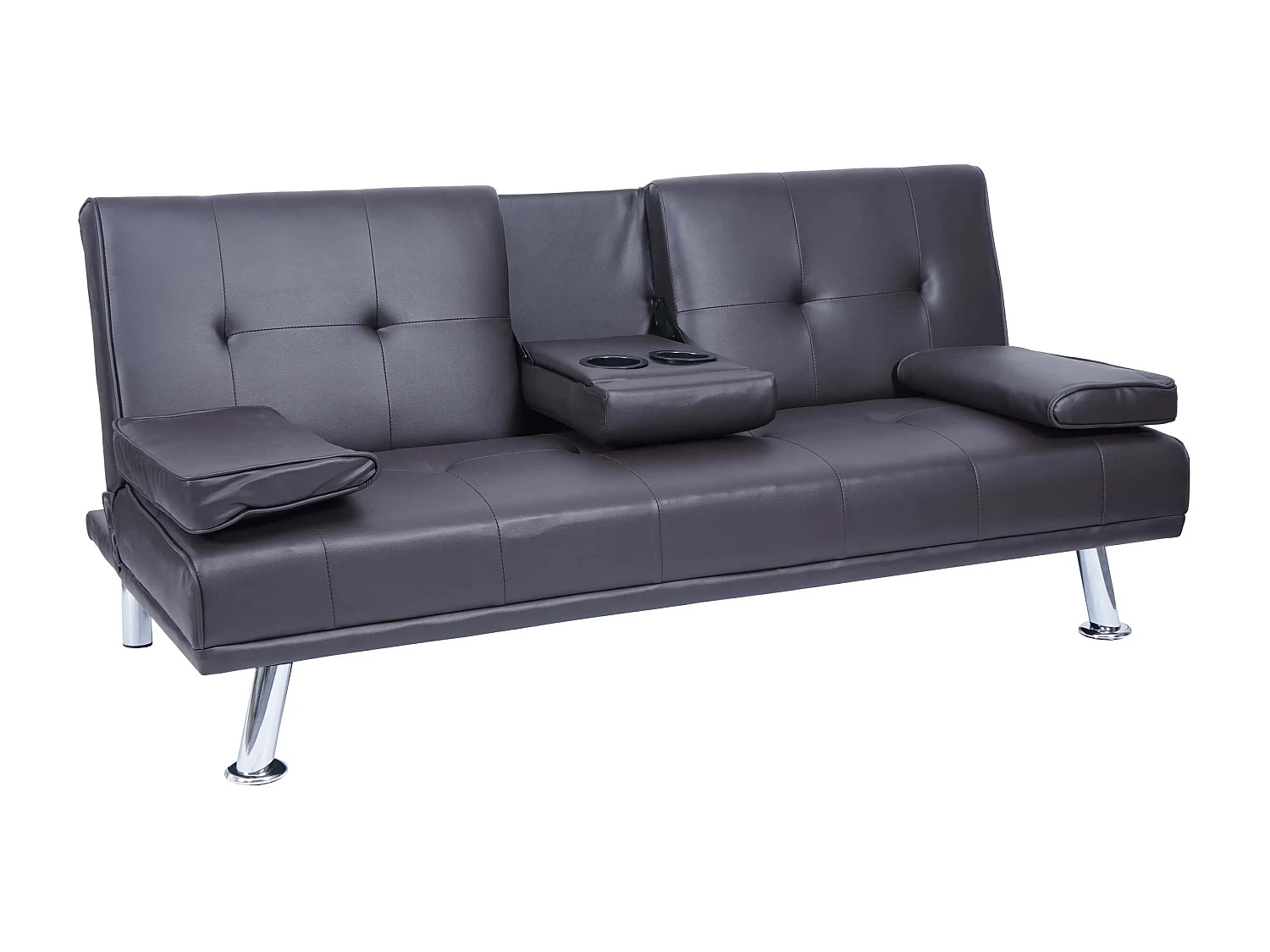 3-osobowa sofa MCW-F60, imitacja skóry, brązowy 2157969