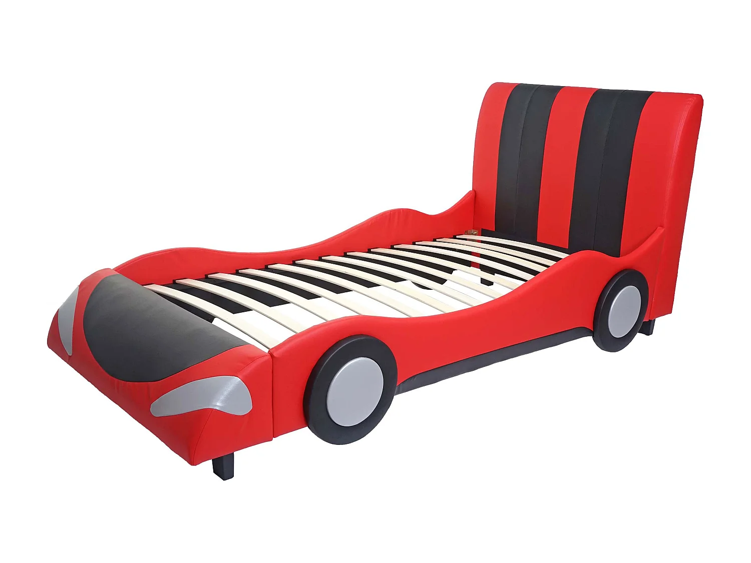 Łóżko MCW-E14 Auto, czarno-czerwone 3255994