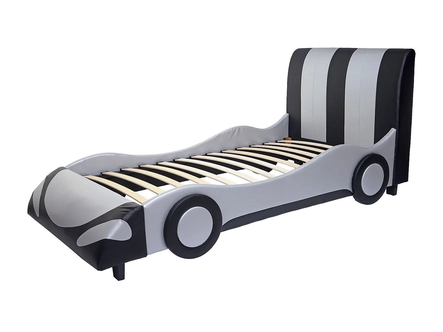 Łóżko MCW-E14 Auto, czarno-srebrne 3255995