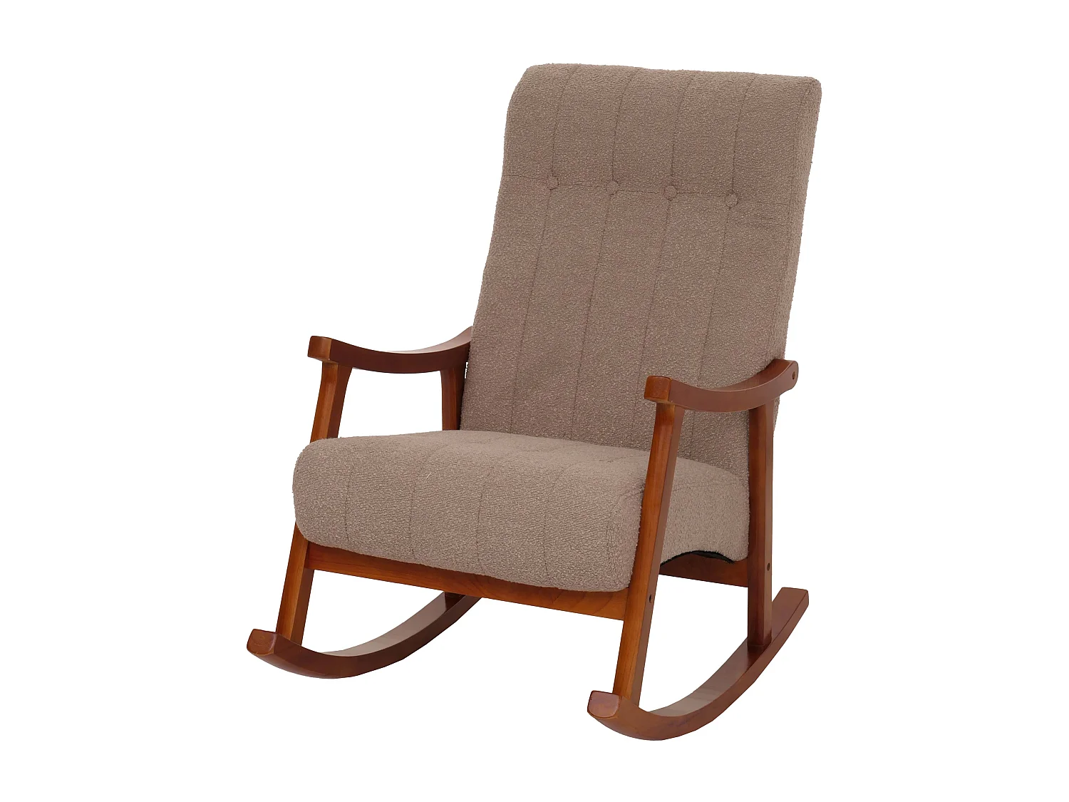 Fotel bujany MCW-K10, kolor taupe, stelaż w kolorze orzecha włoskiego 3773307 - obrazek 1