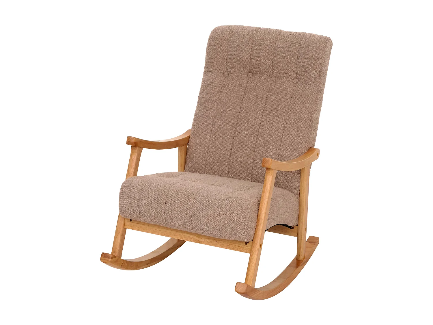 Fotel bujany MCW-K10, kolor taupe, stelaż w kolorze naturalnym 3773324 - obrazek 1