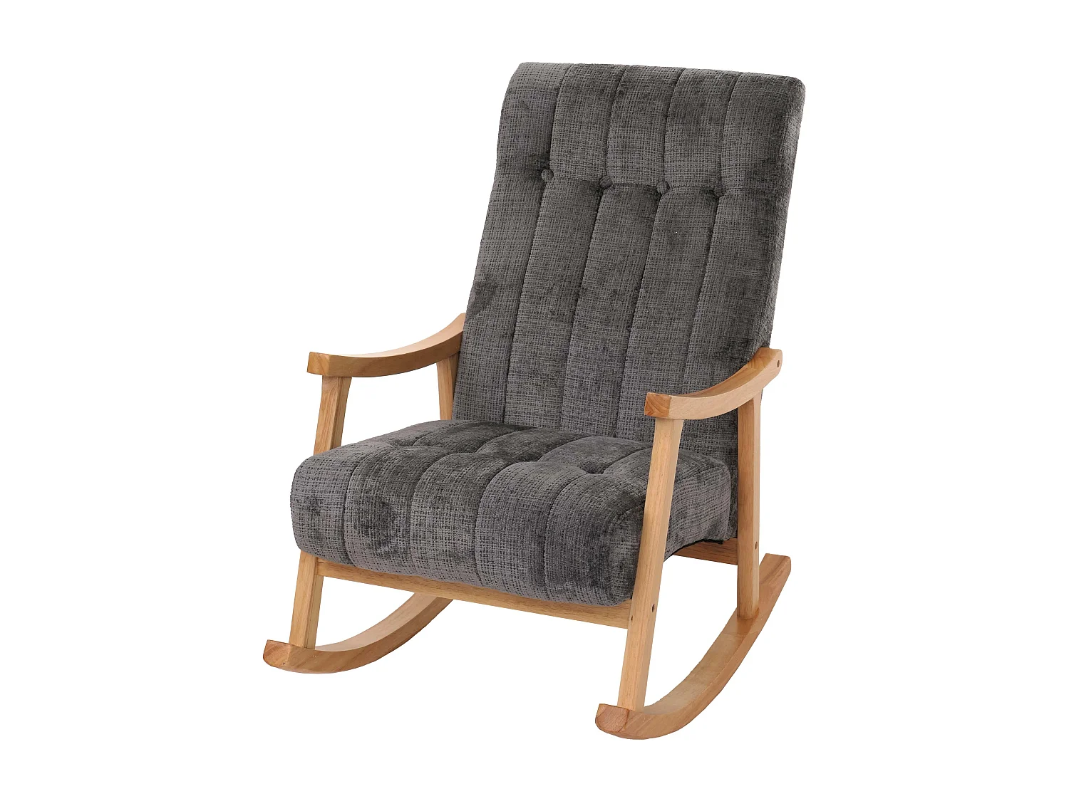 Fotel bujany MCW-K10, ciemnoszary, stelaż naturalny 3773318 - obrazek 1