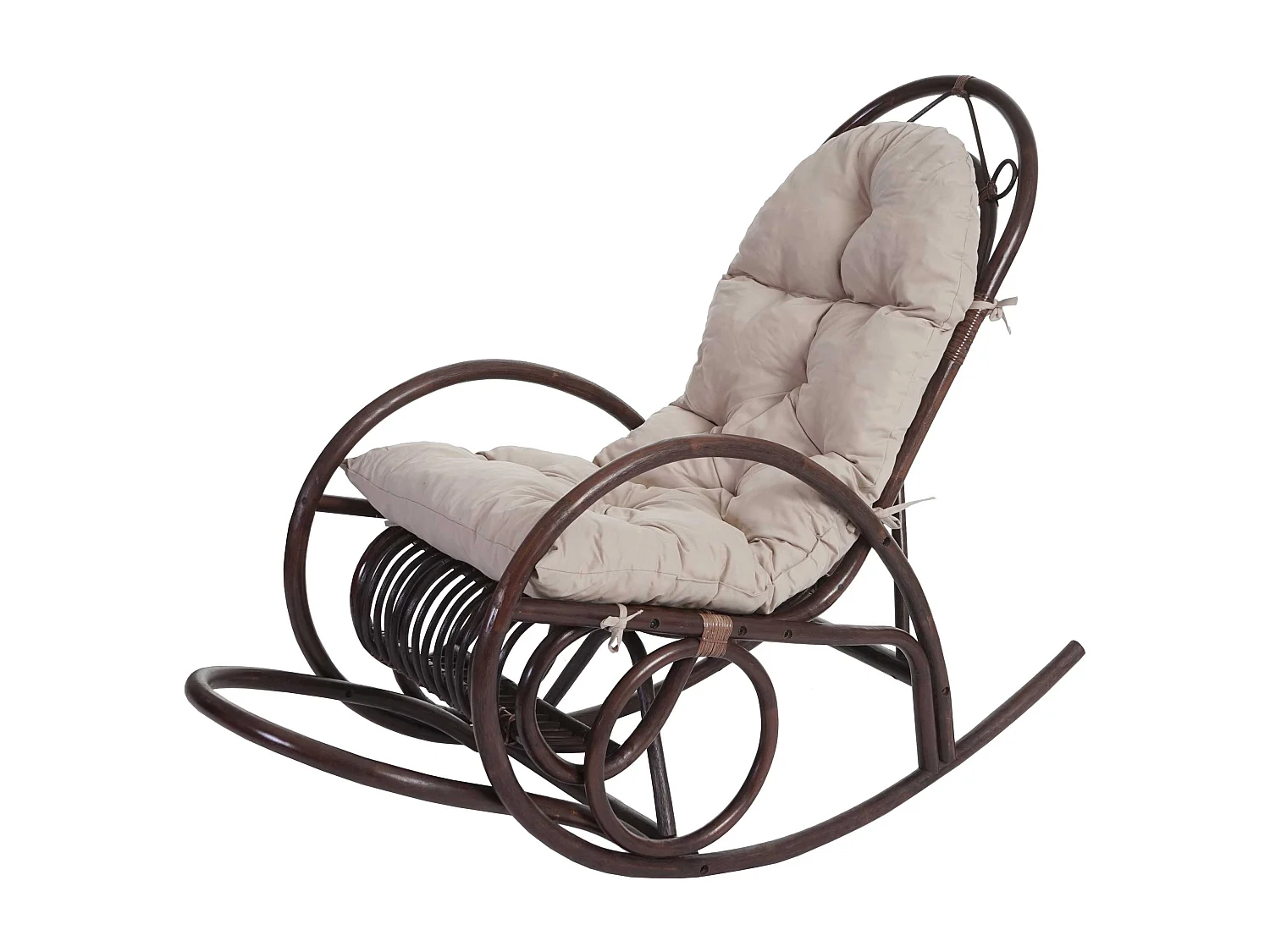 Fotel bujany MCW-C40 Rattan, kremowa poduszka 1970775 - obrazek 1