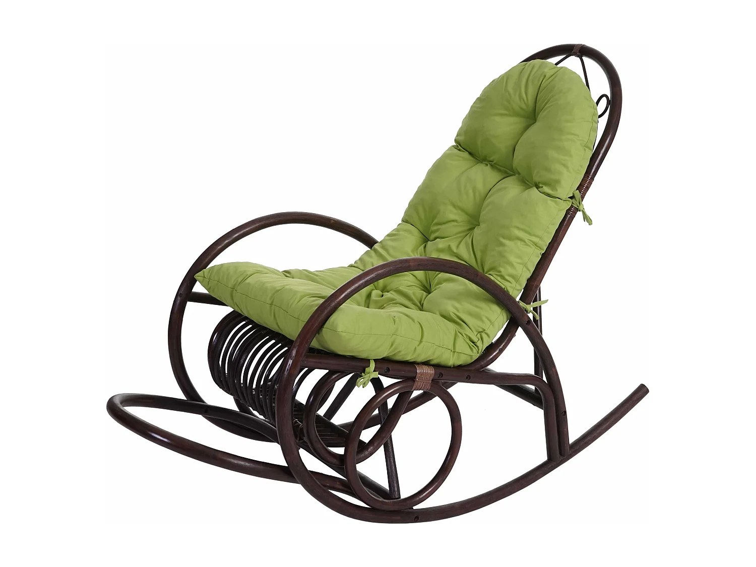 Fotel bujany MCW-C40 Rattan, zielona poduszka 1970755 - obrazek 1