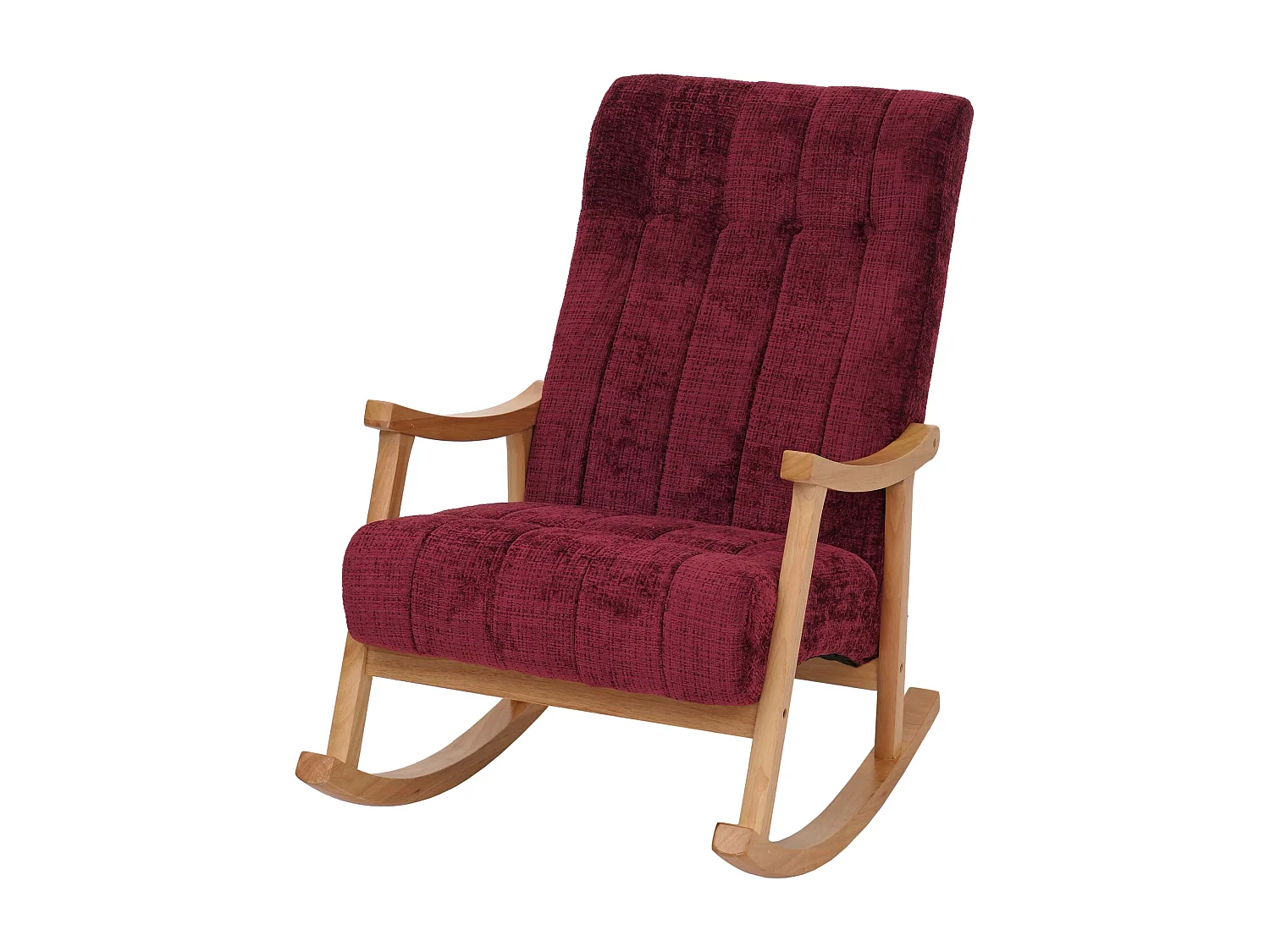 Fotel bujany MCW-K10, bordowy, rama naturalna 3773322 - obrazek 1