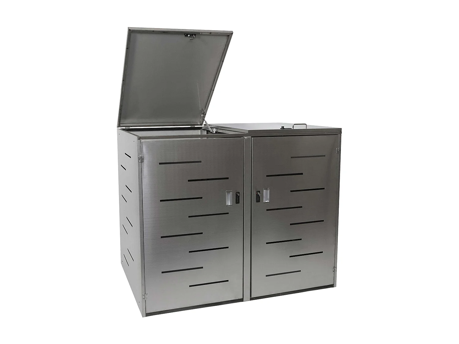 2-osobowy/4-osobowy kosz na śmieci MCW-E83, stal nierdzewna 50kg 2739887