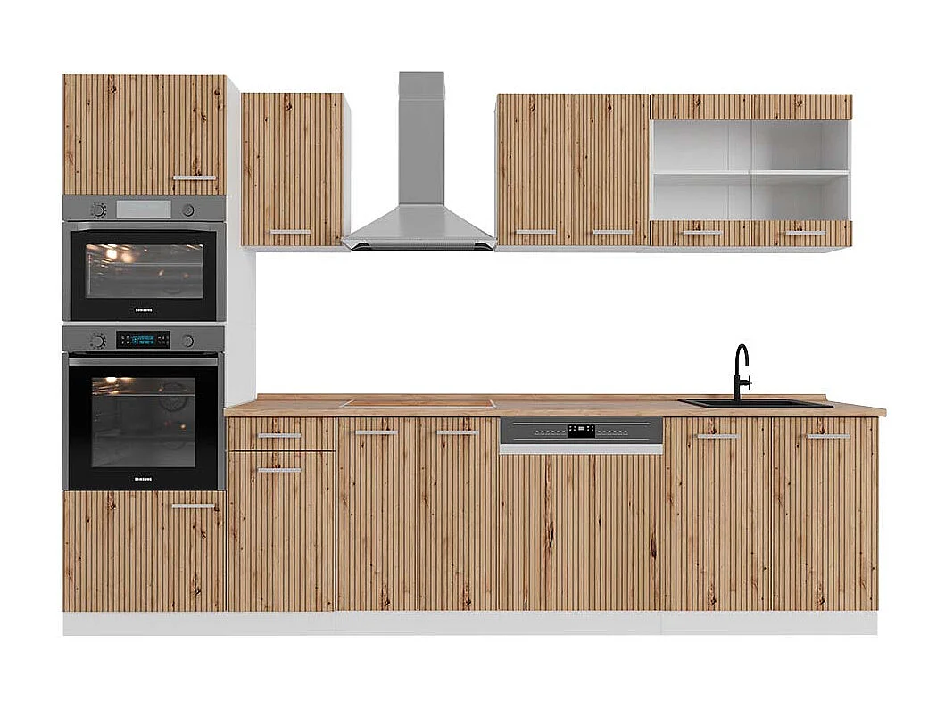 Aneks kuchenny dąb rzemieślniczy/biały 300x60x81.6 r-line 4779575 - obrazek 1