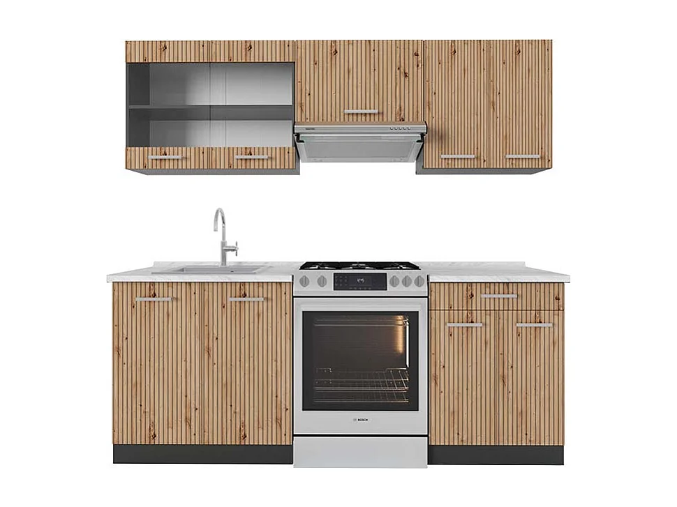 Aneks kuchenny artisan dąb/antracyt 200x60x81.6 r-line 4780673 - obrazek 1