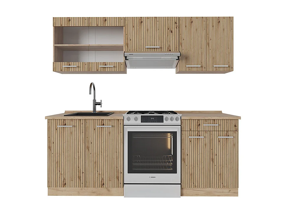 Aneks kuchenny dąb artisan/dąb goldkraft 200x60x81.6 r-line 4781225 - obrazek 1