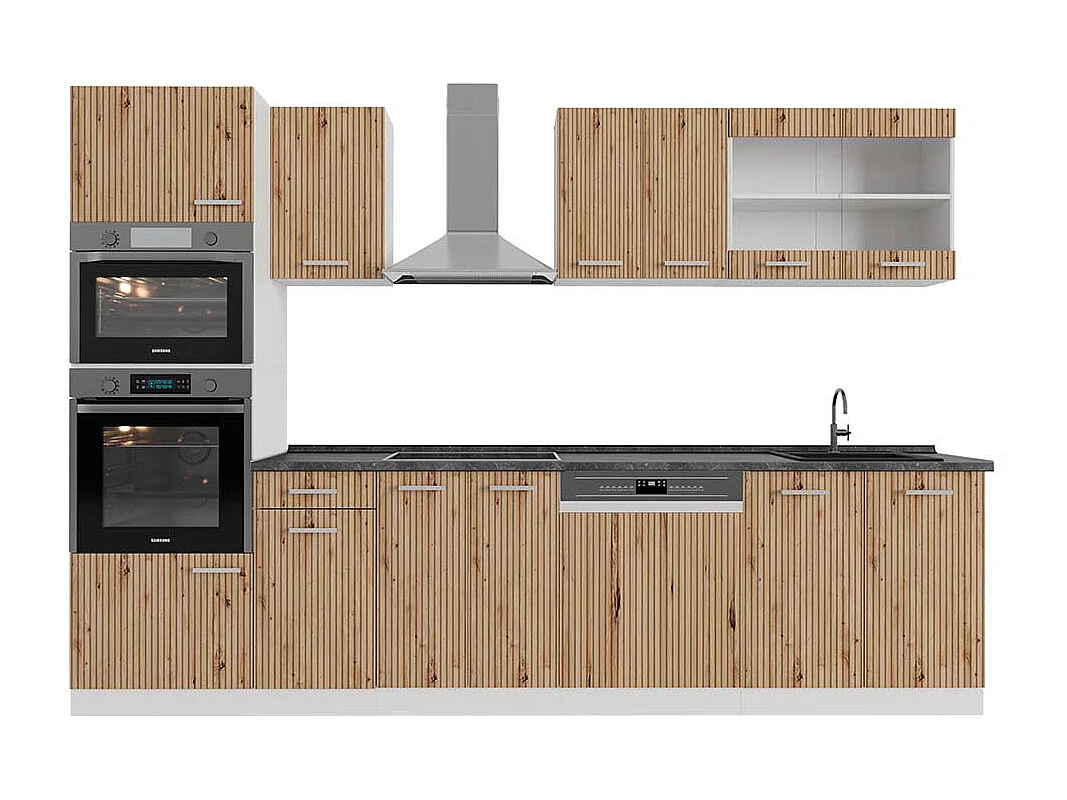 Aneks kuchenny dąb rzemieślniczy/biały 300x60x81.6 r-line 4781195 - obrazek 1