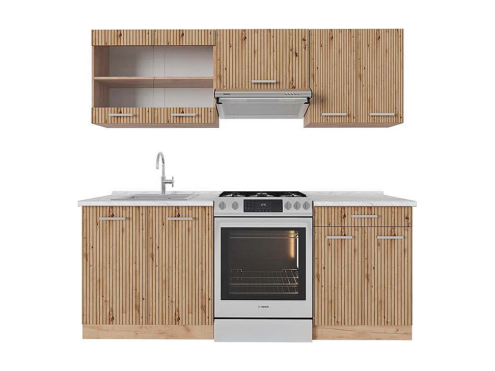 Aneks kuchenny dąb artisan/dąb goldkraft 200x60x81.6 r-line 4782031 - obrazek 1