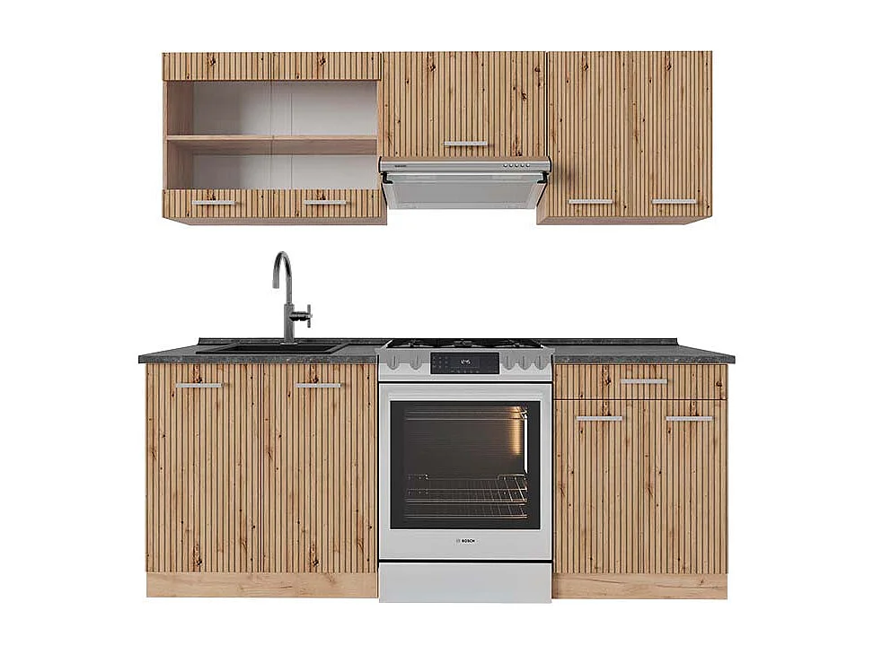 Aneks kuchenny dąb artisan/dąb goldkraft 200x60x81.6 r-line 4781925 - obrazek 1