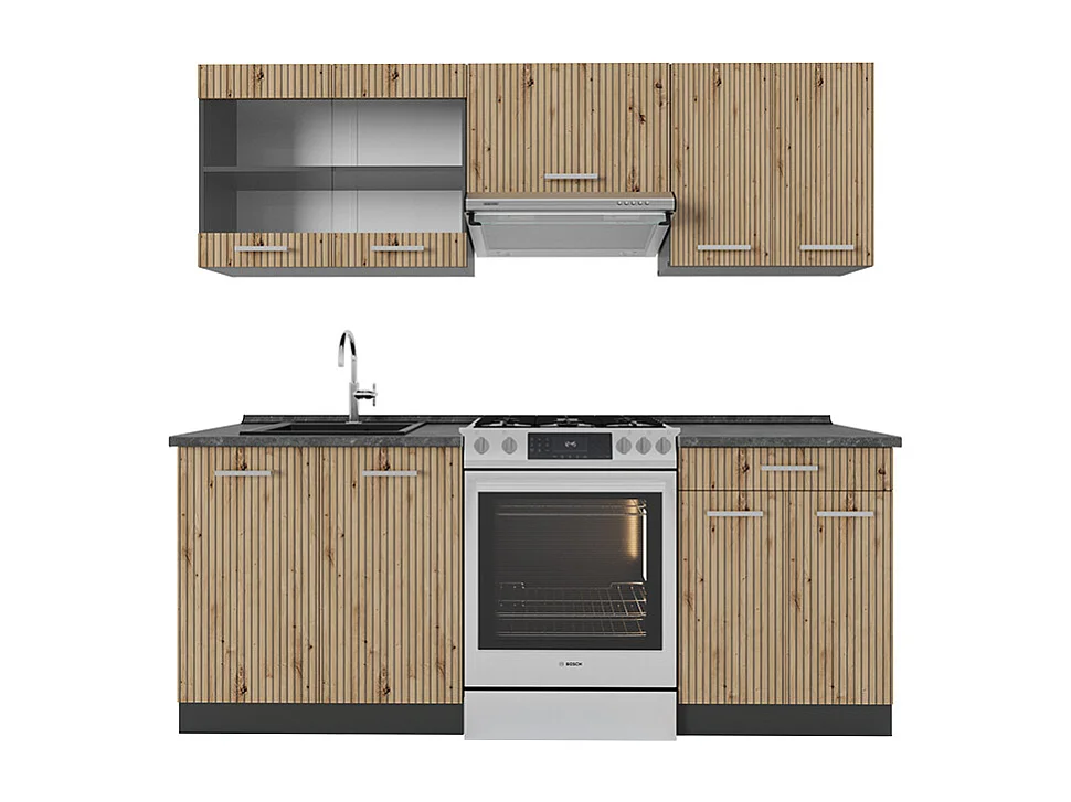 Aneks kuchenny artisan dąb/antracyt 200x60x81.6 r-line 4781420 - obrazek 1