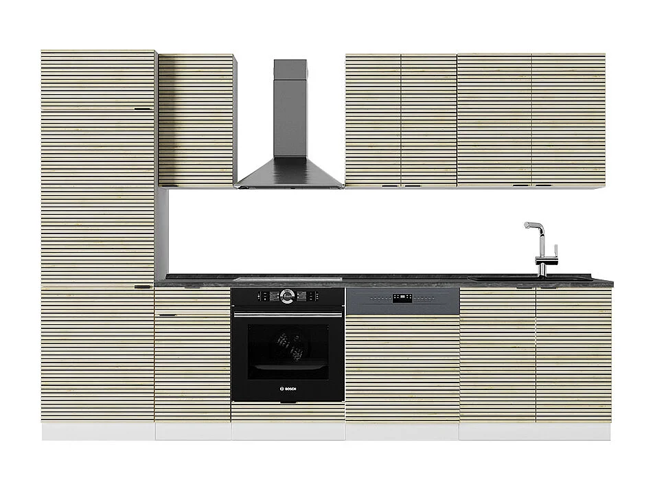 Aneks kuchenny panel dębowy/biały 300x60x81.6 fame-line 4779585 - obrazek 1