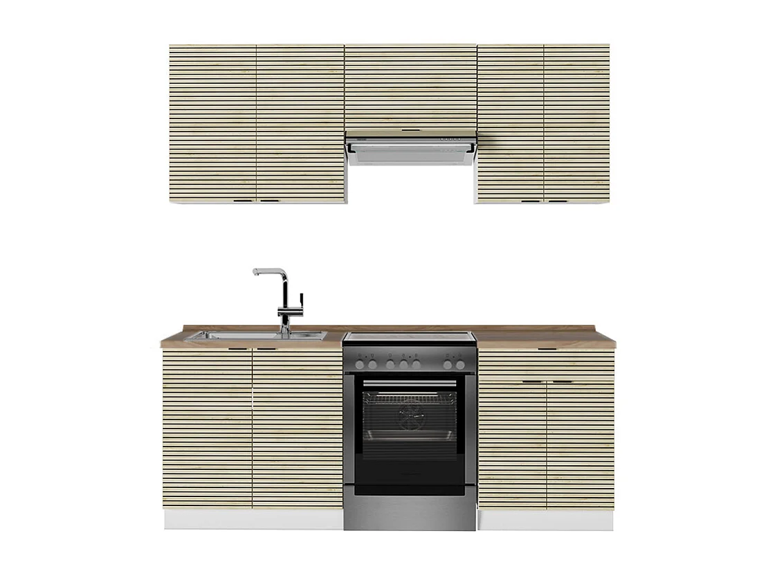 Aneks kuchenny panel dębowy/biały 200x60x81.6 fame-line 4779613 - obrazek 1