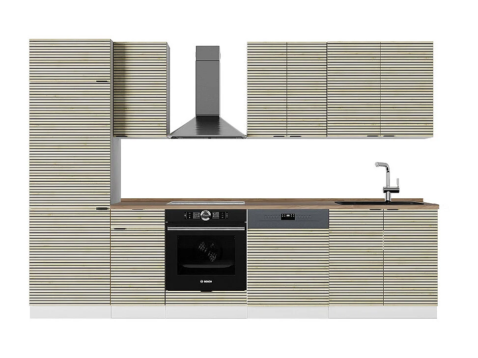 Aneks kuchenny panel dębowy/biały 300x60x81.6 fame-line 4779908 - obrazek 1