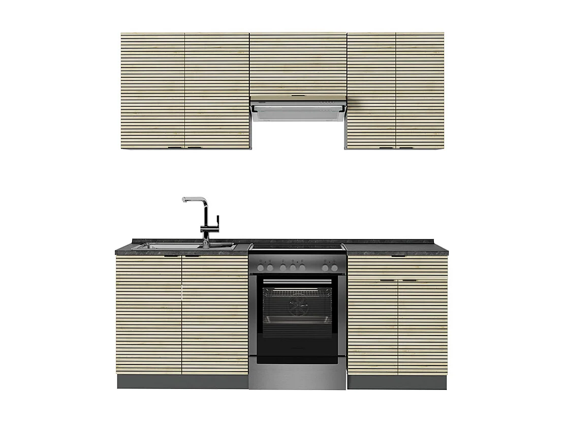 Aneks kuchenny panel dębowy/antracyt 200x60x81.6 fame-line 4779676 - obrazek 1
