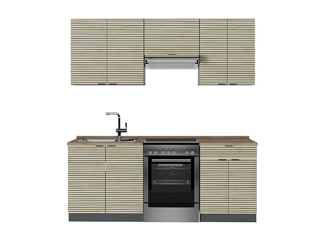 Aneks kuchenny panel dębowy/antracyt 200x60x81.6 fame-line 4779921 - obrazek 1