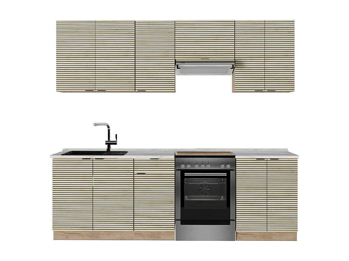 Aneks kuchenny panel dębowy/dąb goldkraft 200x46x81.6 fame-line 4780177 - obrazek 1