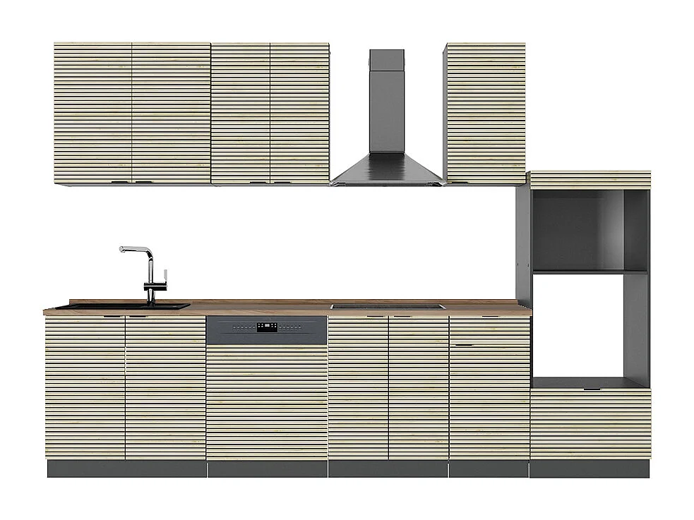 Aneks kuchenny panel dębowy/antracyt 300x60x81.6 fame-line 4780390 - obrazek 1