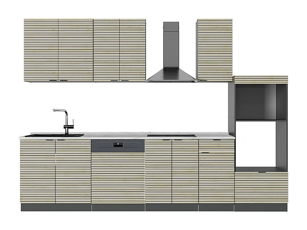 Aneks kuchenny panel dębowy/antracyt 300x60x81.6 fame-line 4780786 - obrazek 1