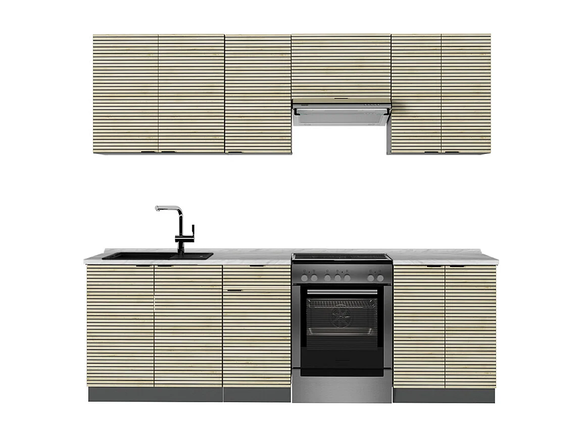 Aneks kuchenny panel dębowy/antracyt 240x60x81.6 fame-line 4781089 - obrazek 1