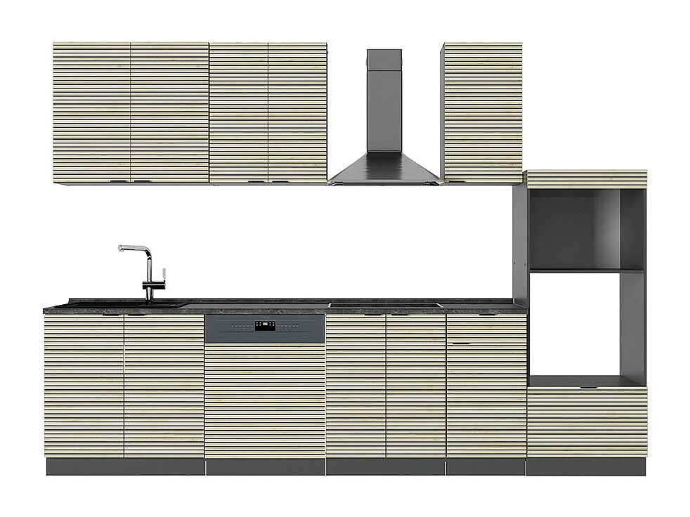 Aneks kuchenny panel dębowy/antracyt 300x60x81.6 fame-line 4781357 - obrazek 1