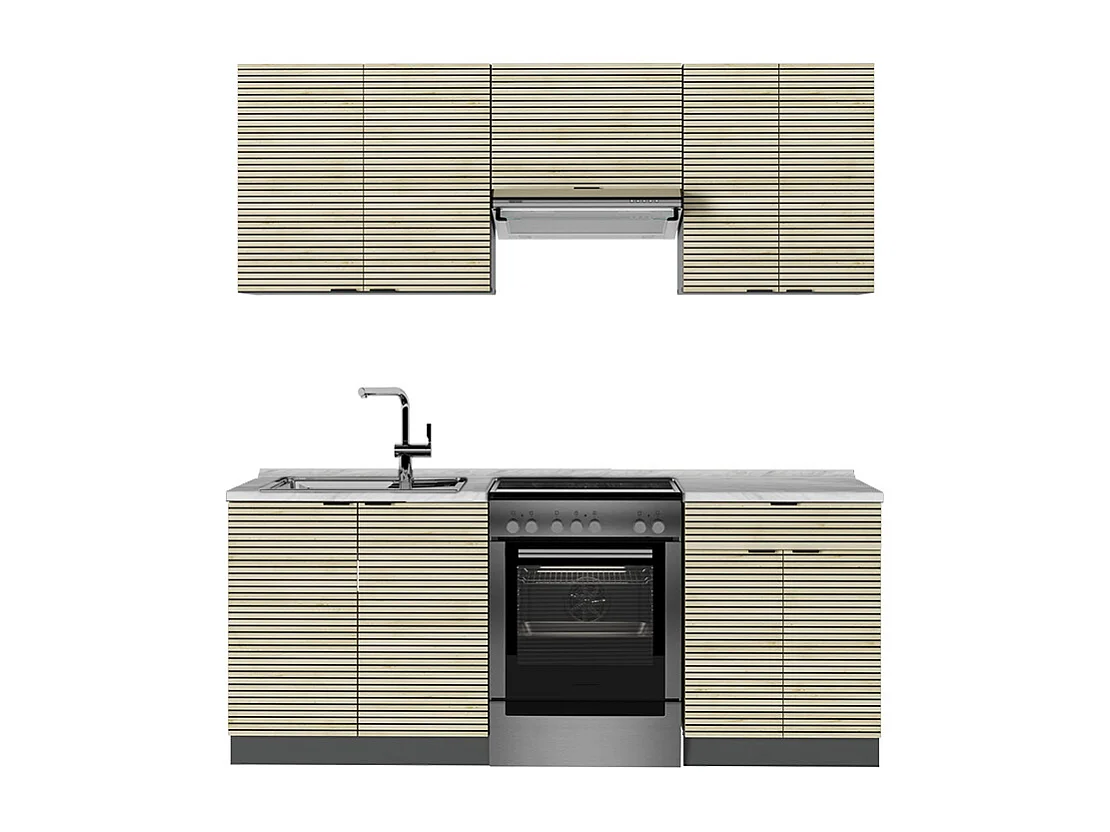Aneks kuchenny panel dębowy/antracyt 200x60x81.6 fame-line 4782032 - obrazek 1