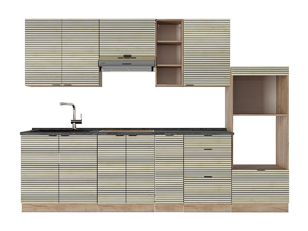 Aneks kuchenny panel dębowy/dąb goldkraft 280x60x81.6 fame-line 4781873 - obrazek 1