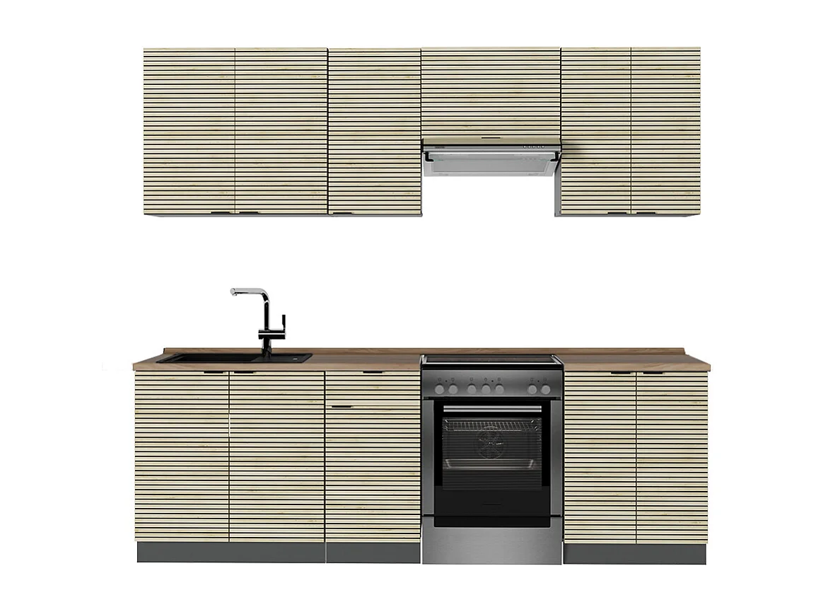 Aneks kuchenny panel dębowy/antracyt 240x60x81.6 fame-line 4781998 - obrazek 1