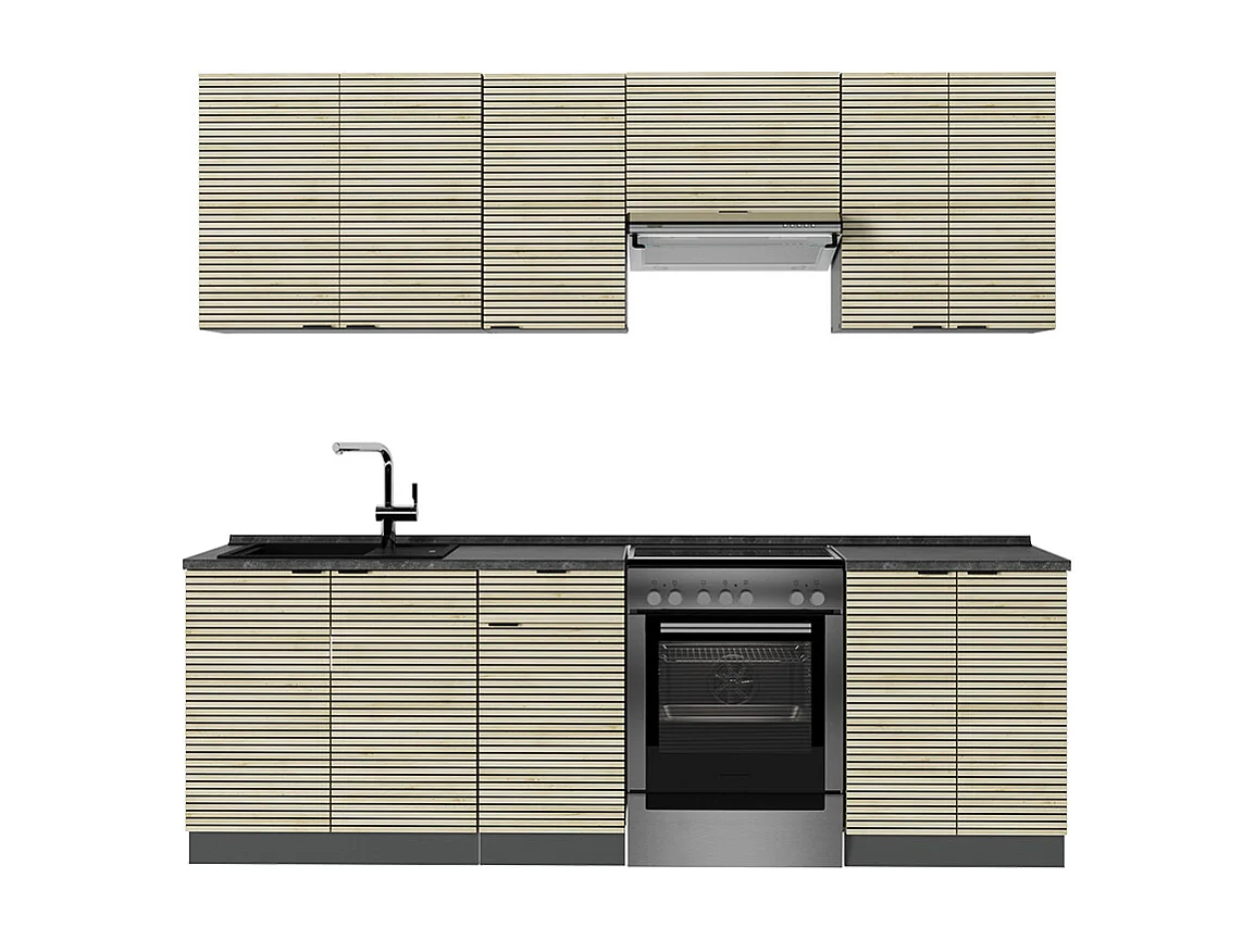 Aneks kuchenny panel dębowy/antracyt 240x60x81.6 fame-line 4781954 - obrazek 1