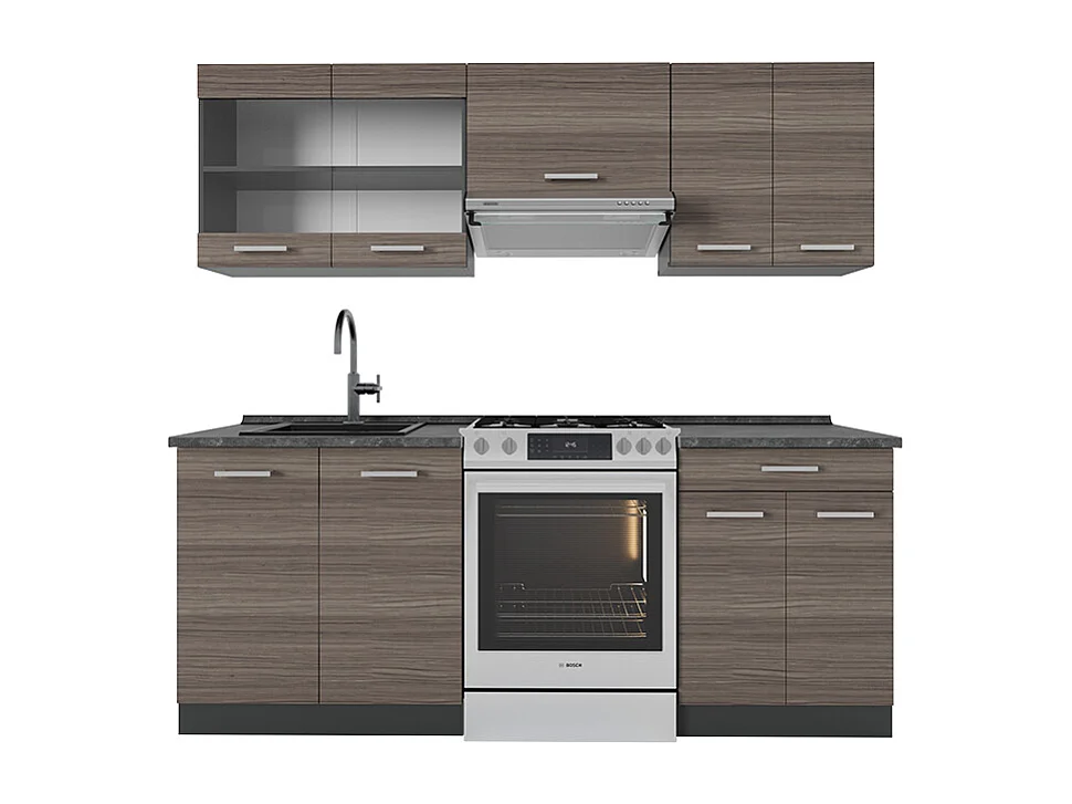 Aneks kuchenny szlachetny szary/antracyt 200x60x81.6 r-line 4779807 - obrazek 1