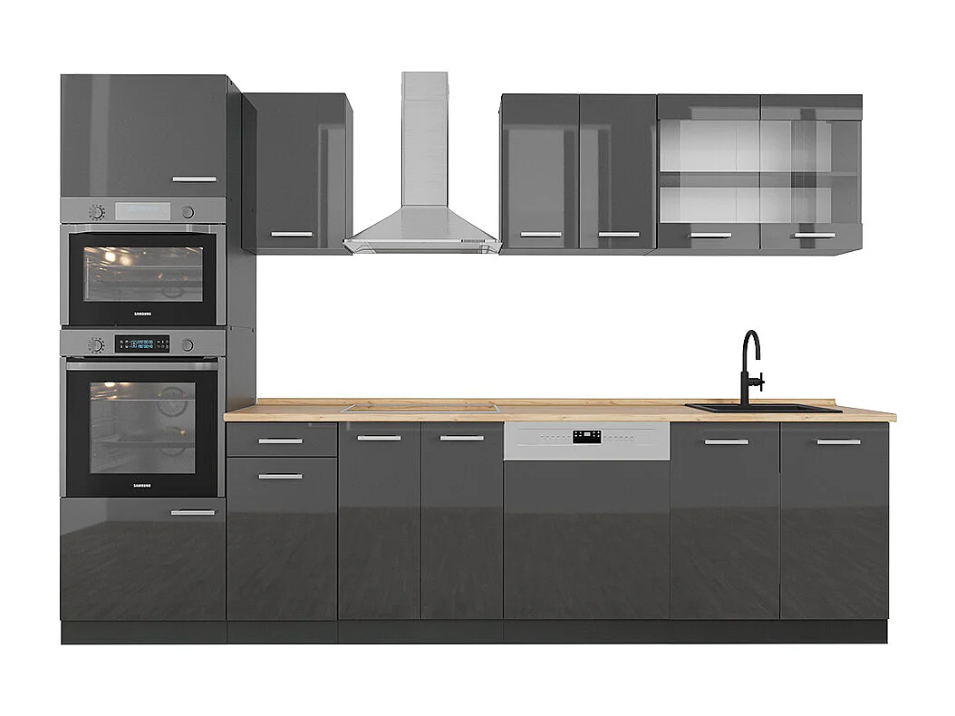 Aneks kuchenny antracyt wysoki połysk/antracyt 300x60x81.6 r-line 4781547 - obrazek 1