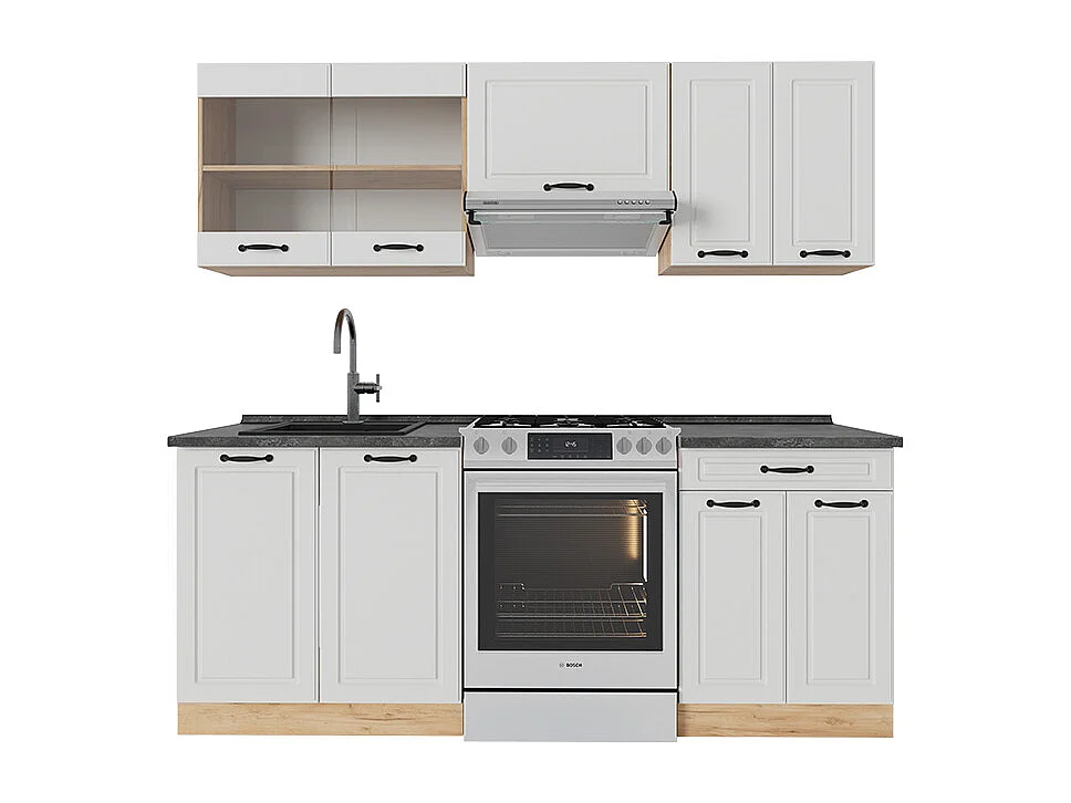 Aneks kuchenny biały dworek/złoty dąb 200x60x81.6 r-line 4781623 - obrazek 1