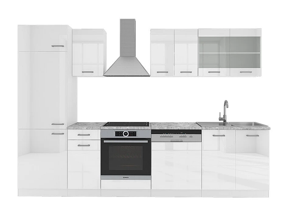 Aneks kuchenny biały wysoki połysk/biały 300x60x81.6 r-line 4779939 - obrazek 1