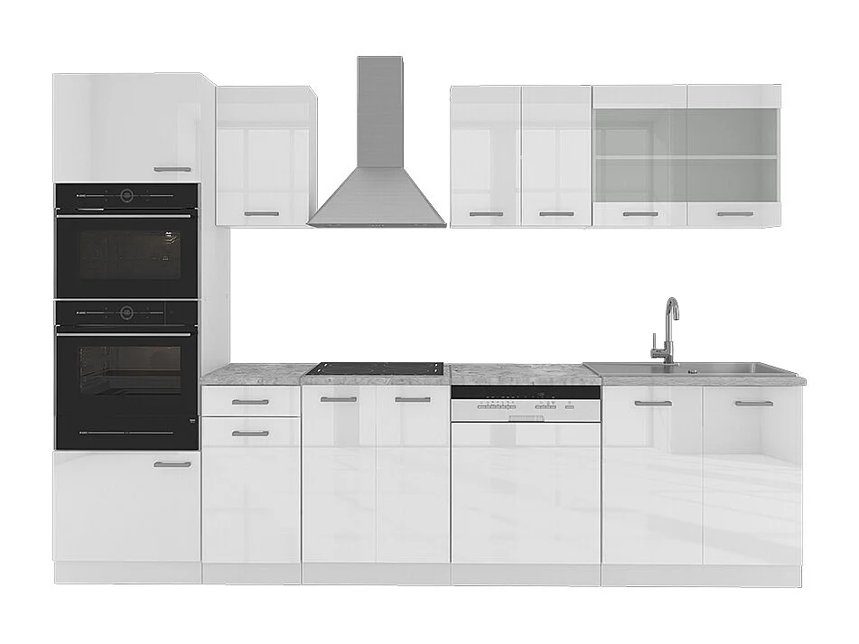 Aneks kuchenny biały wysoki połysk/biały 300x60x81.6 r-line 4779400 - obrazek 1