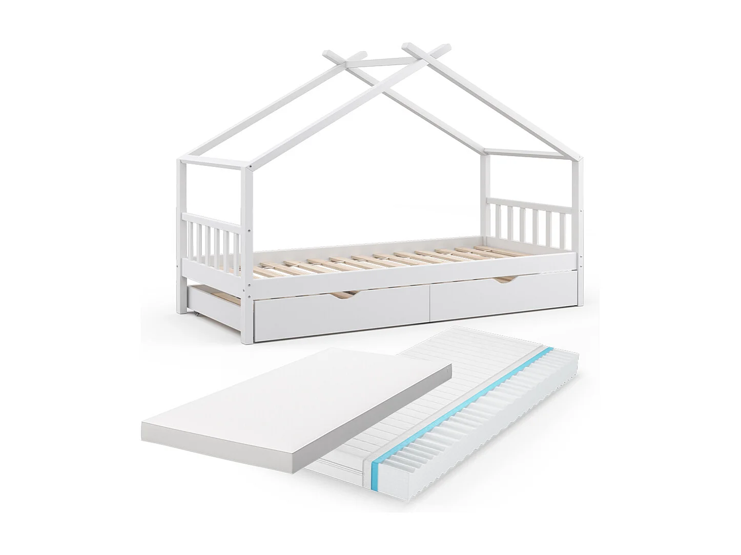 Łóżko domowe biały 208x97x148 design 4874116 - obrazek 1