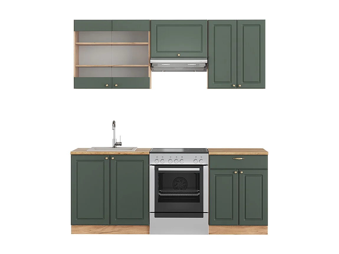Aneks kuchenny green-gold country/gold power oak 200x46x81.6 fame-line 4780564 - obrazek 1