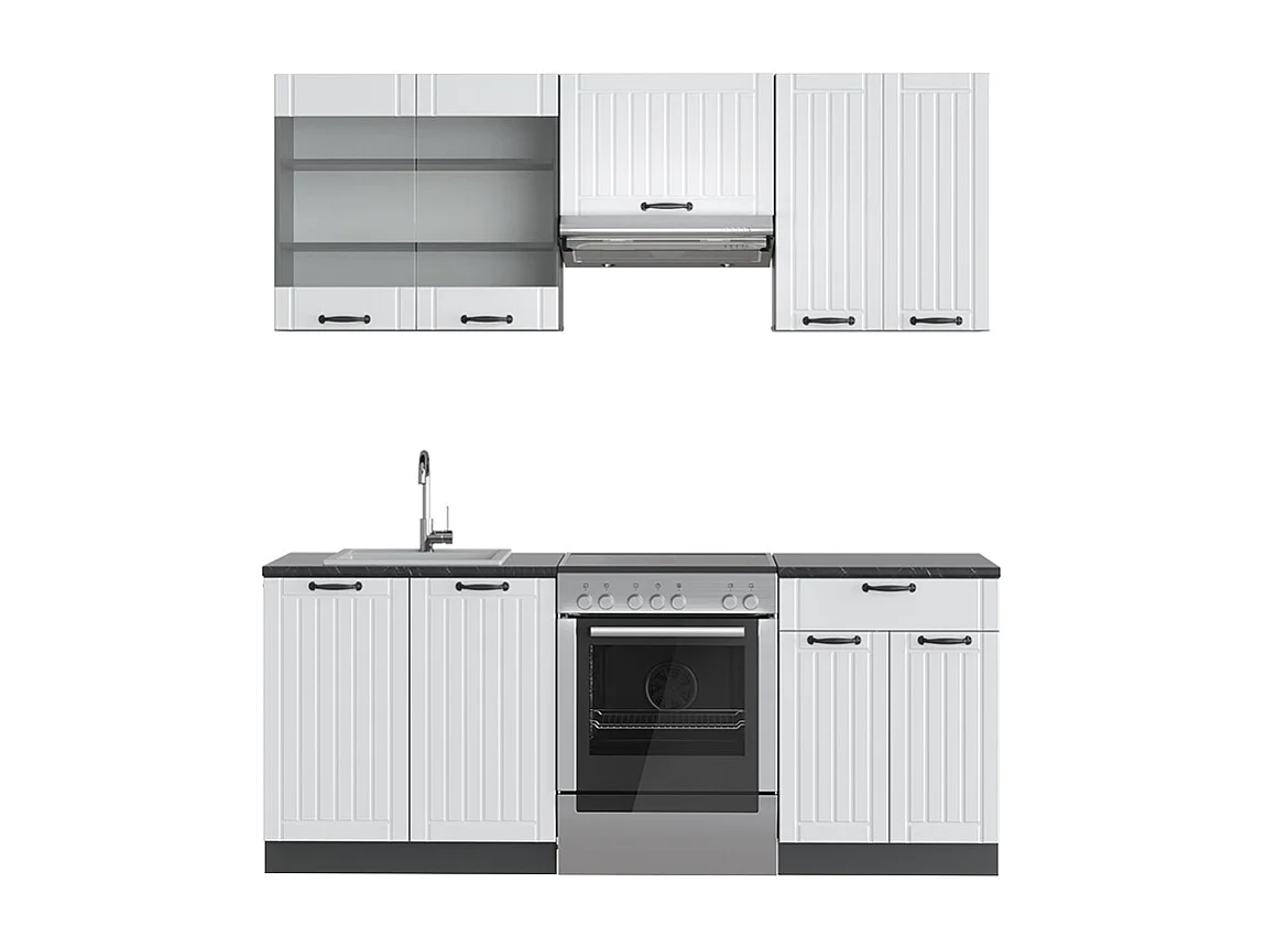 Aneks kuchenny biały dworek/antracyt 200x60x81.6 fame-line 4781257 - obrazek 1