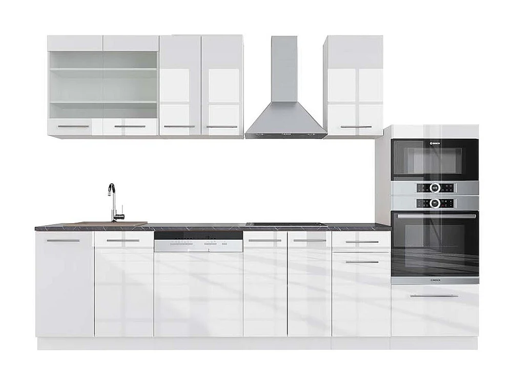 Aneks kuchenny biały wysoki połysk/biały 300x60x81.6 fame-line 4779926 - obrazek 1