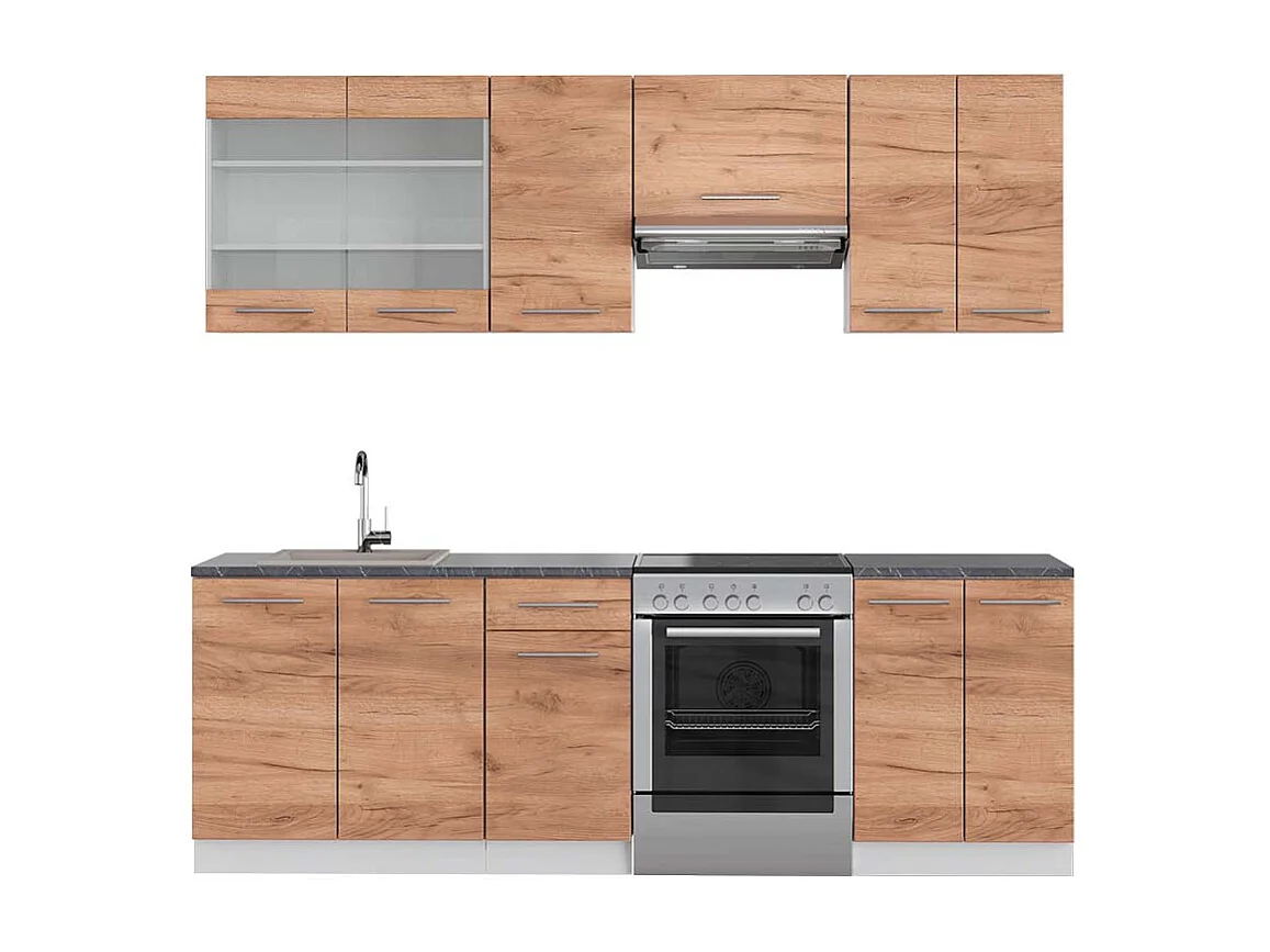 Aneks kuchenny gold power dąb/biały 240x60x81.6 fame-line 4779809 - obrazek 1