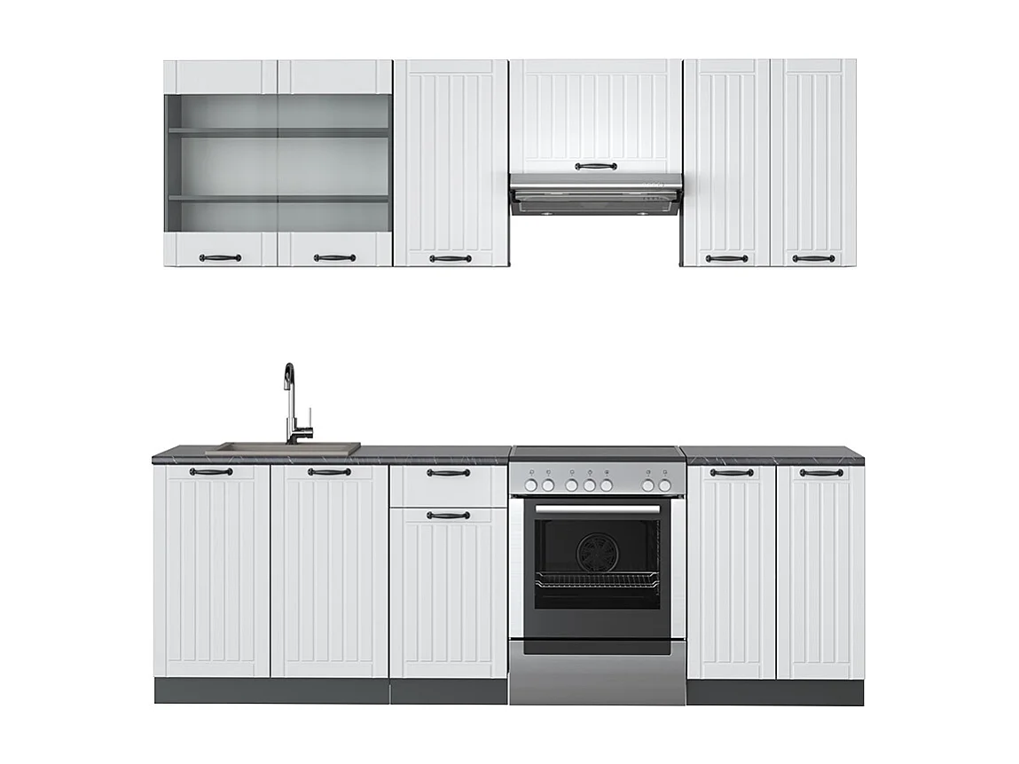 Aneks kuchenny biały dworek/antracyt 240x60x81.6 fame-line 4779748 - obrazek 1