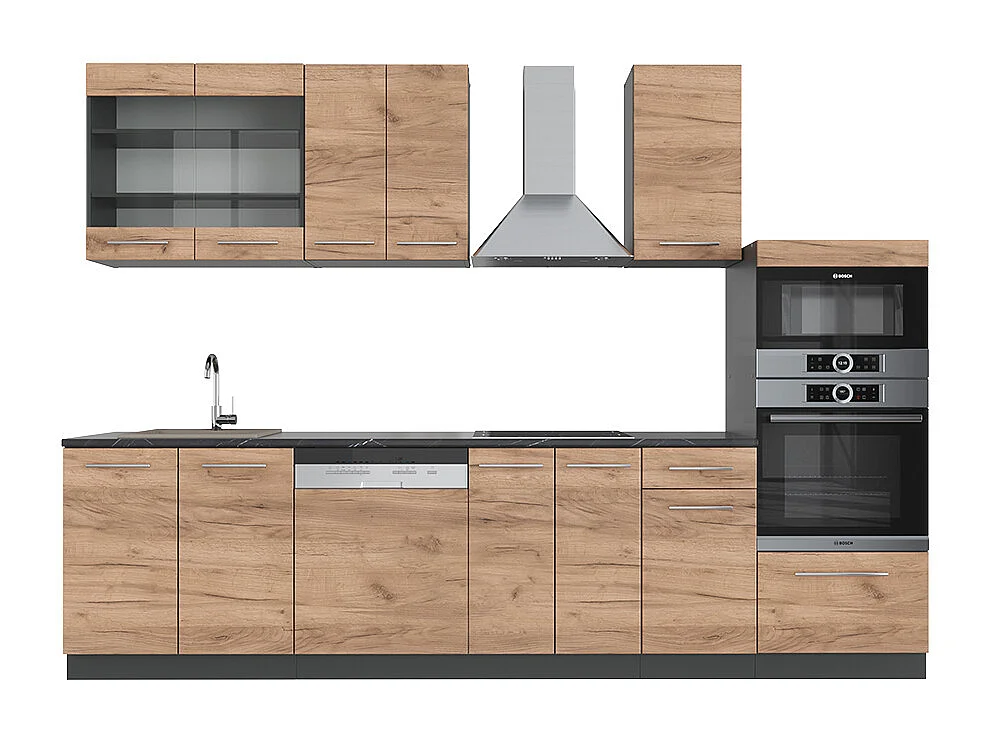Aneks kuchenny złoty dąb power/antracyt 300x60x81.6 fame-line 4782020 - obrazek 1