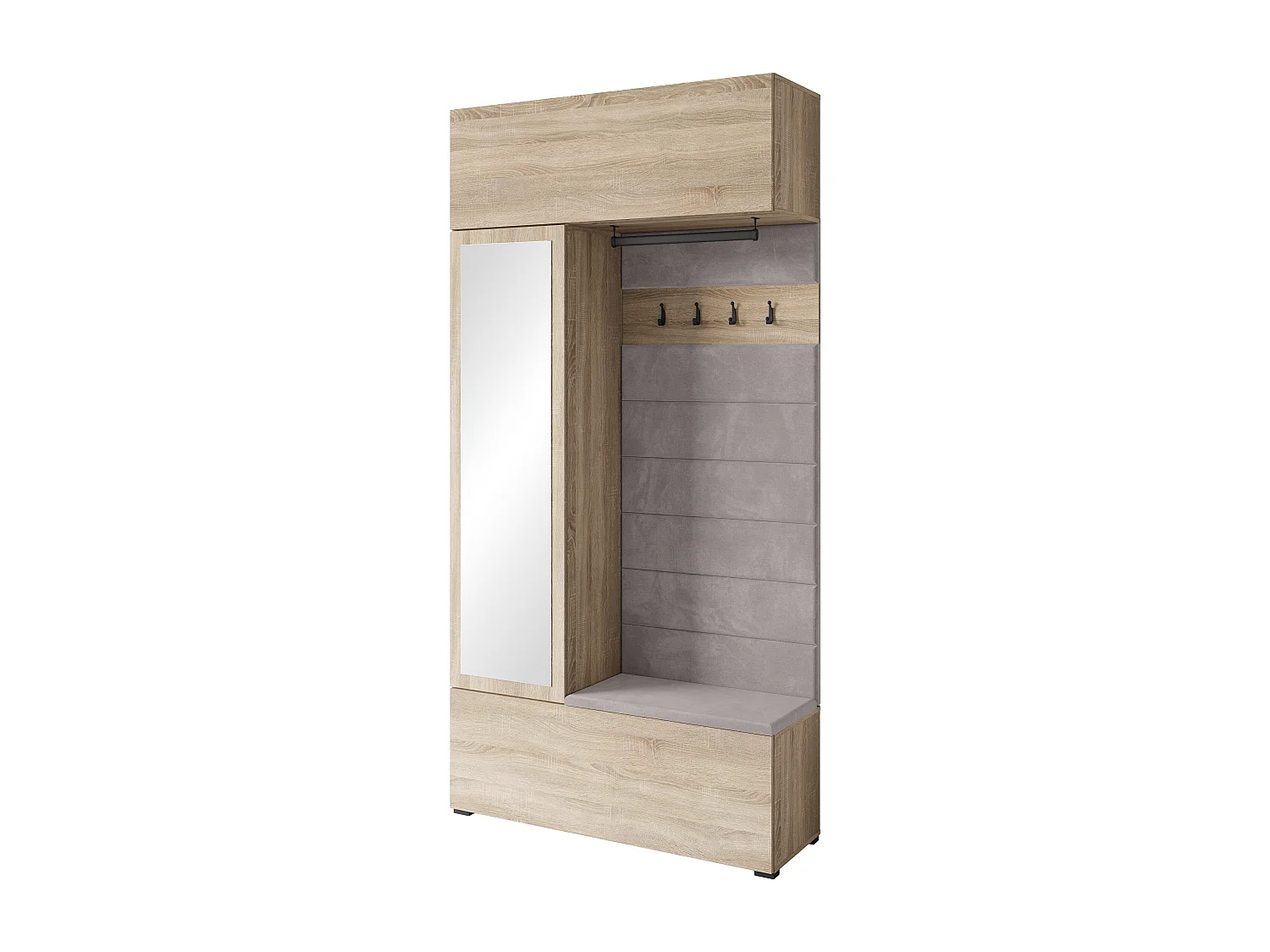 Garderoba do przedpokoju z lustrem tapicerowane siedzisko Dąb Sonoma 4960772