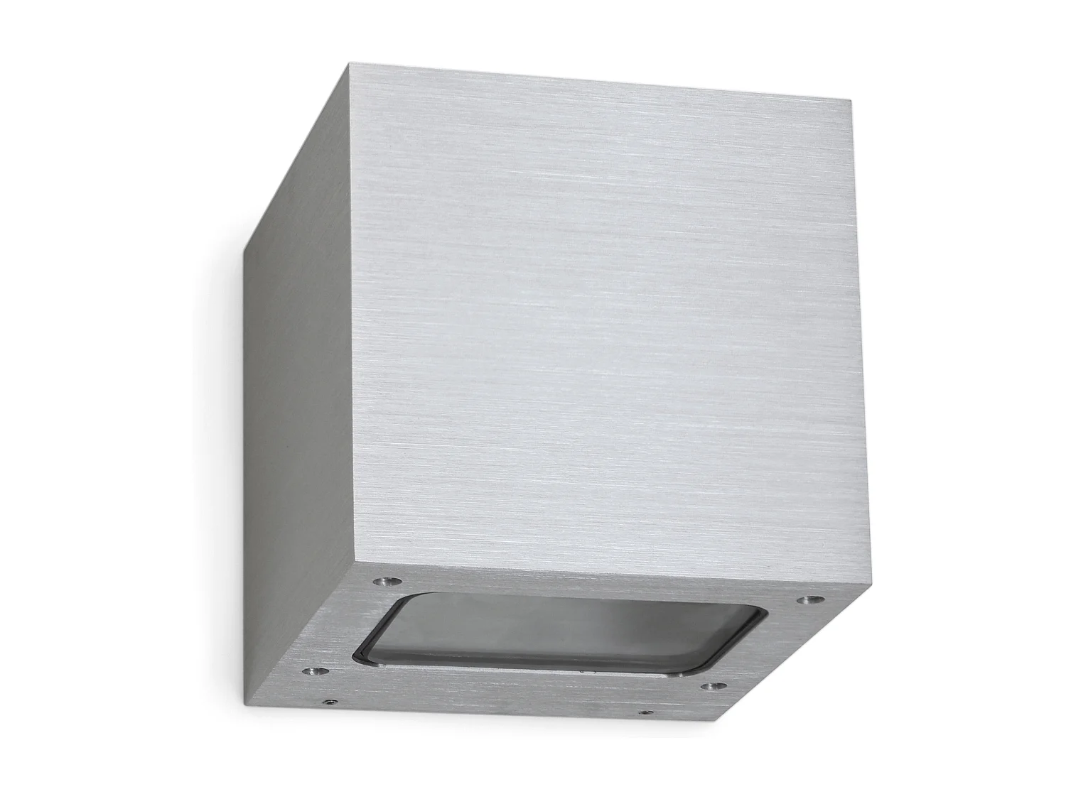 Aluminiowy kinkiet BRICK w nowoczesnym stylu - Szeroko?? 12 x Wysoko?? 12 cm - szczotkowane aluminium - LED SMD 2x 5W - 3K - góra i dó? - 67° - IP44 3748107 - obrazek 1