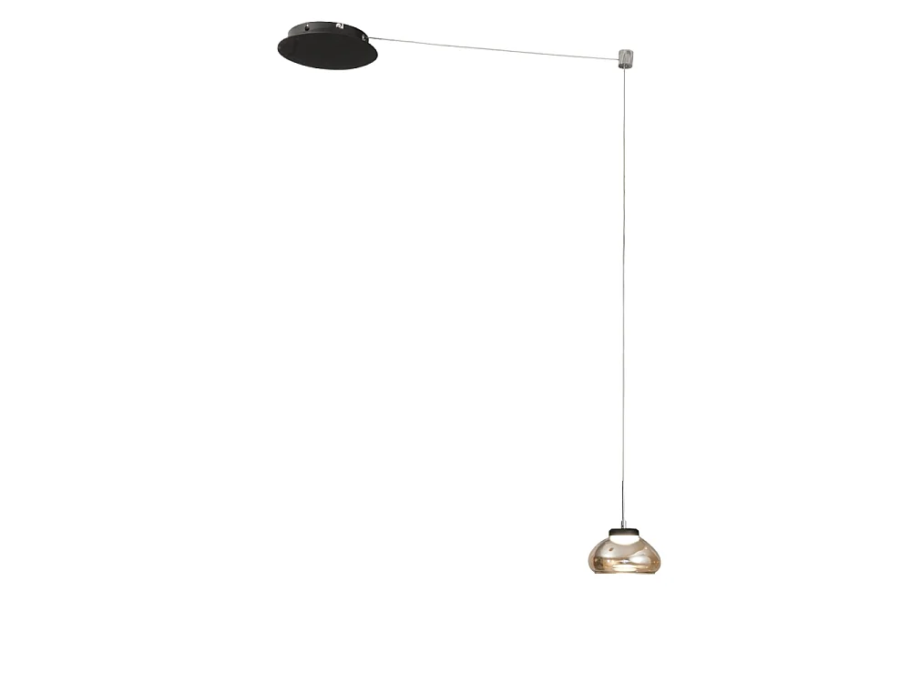 Arabella – Bursztynowa lampa wisząca zdecentralizowana – Fabas Luce – 8W ściemnialna dioda LED – Zdecentralizowany montaż 4902353