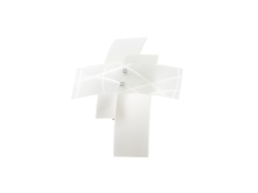 Frida – 2-punktowa lampa ścienna E14 ze szkła satynowego białego – chromowana rama, nowoczesny wzór krzyża, IP20, maks. 2 x 42 W, bez żarówek 4120601